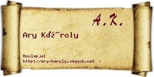 Ary Károly névjegykártya