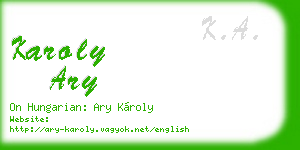 karoly ary business card
